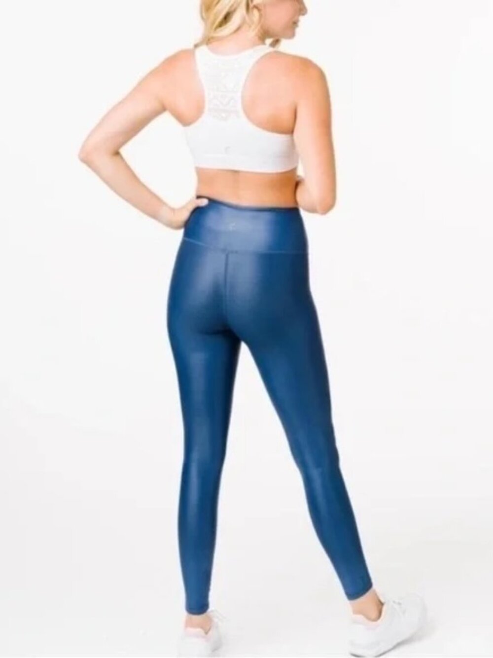 ZYIA Metallic Cobalt Blue Size 12 Womens Activewear Leggings EPC
